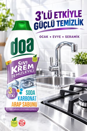 DOA SIVI KREM 3 LÜ ETKİ SODA -KARBONAT-ARAP SABUNU 750 ML 