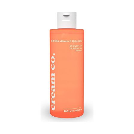 Cream Co. Akne Leke Karşıtı Arındırıcı Aydınlatıcı Gözenek Sıkılaştırıcı Tonik Daily Toner (aha/bha + Vit C) DT