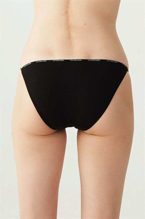 Siyah Beyaz Ten İnce Kenar 5'li Ekonomik Paket Kadın Slip