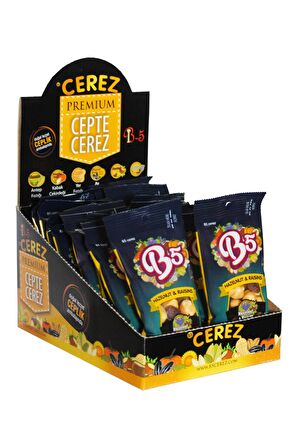 B5 Çerez Fındık & Üzüm Karışık Kuruyemiş Paketi 16 x 30 gr