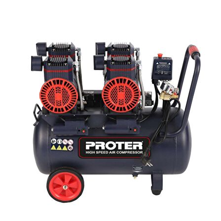 Proter 50 Lt 4 Hp Yüksek Hızlı Sessiz Yağsız Hava Kompresörü