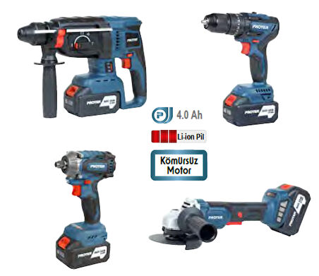 PROTER PST 914 quatro  Şarjzlı 4'Lü Set