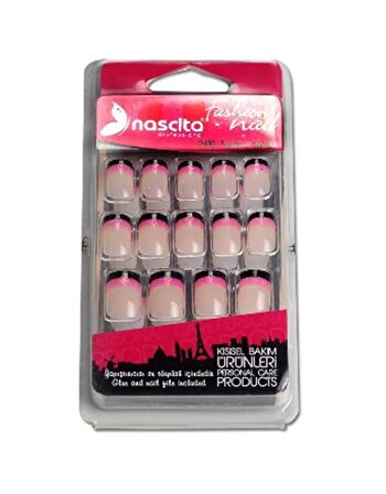 Nascita 24'Lü Şefaf -Simli Pembe-Siyah Tırnak -092
