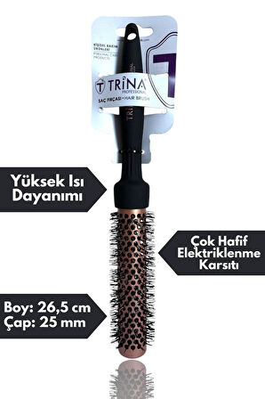 Trina Diva Yuvarlak Termal Fön Fırçası 25mm Çap 04