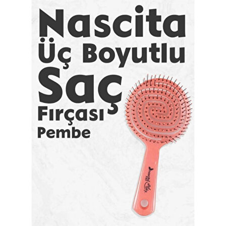 Nascita 3 Boyutlu Profesyonel Saç Fırçası + Silikon Vücut Masaj Ve Temizleme Fırçası