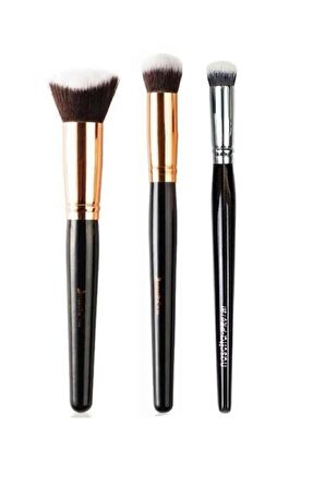 Nascita Kapatıcı Fırçası 136+3d Kabuki Fondöten Fırçası 135+pro Yuvarlak Uçlu Kapatıcı Fırçası 0267-3'lü Set