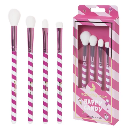 Nascita Happy Candy Pembe Göz Makyaj Fırça Seti 4'lü NASBRUSHSET108
