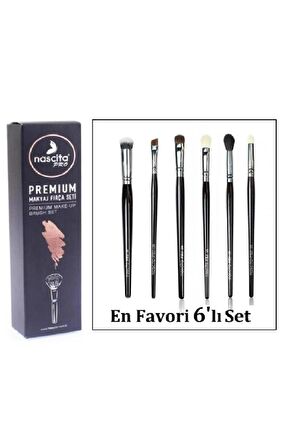 Nascita Pro11 Lollipop Açma/Tarama Fırçası Pembe & Premıum NasBrushSet110 Makyaj Fırça Seti 6'lı