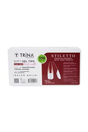 Trina Soft Jel Takma Tırnak -Stilletto (Yarı Mat) 550' Li - 19