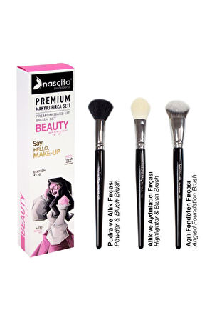 Nascita Premium En Sevilen Beauty Magazine 3'lü Yüz Makyaj Fırça Seti NASBRUSHSET154 Nas 284 - 286 - 287