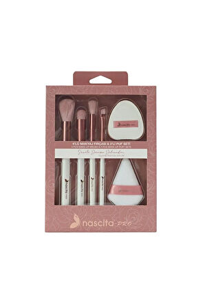 4'Lü Makyaj Fırçası & 2'Li Puf Seti - 161