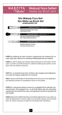 Nascita Artist Serie Göz Makyaj Fırça Seti NASBRUSHSET166