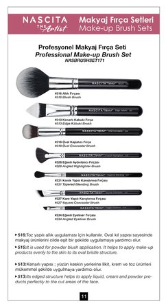 Nascita Artist Serie Profesyonel Makyaj Fırça Seti NASBRUSHSET171