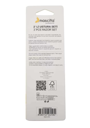 Nascita Geri Çekilebilir 2'Li Razor Seti Ananaslı NASRAZOR008