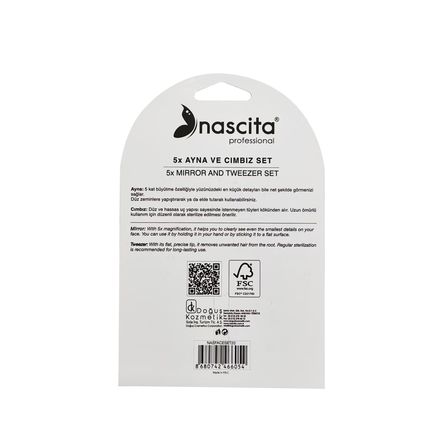 Nascita Professional 5x Vakumlu Ayna ve Cımbız Seti NASFACESET20