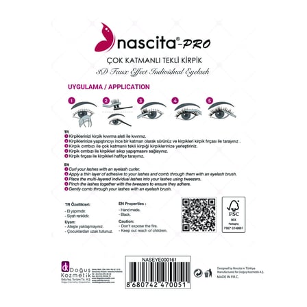 Nascita Çok Katmanlı Tekli Kirpik Lash in the City NASEYE000161