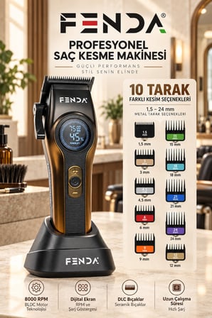 Fenda Profesyonel Saç Kesme Makinesi  Altın