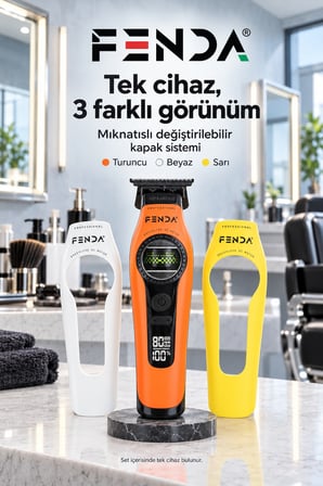 Fenda Profesyonel BLDC Motor 8000 RPM Tıraş Makinesi Turuncu