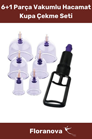 Özel Seri Üretim Selülit Çatlak Giderici Vakumlu Masaj Aleti Pompa Hediyeli 6'lı Kupa Hacamat Seti