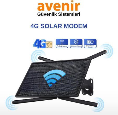 Avenir AV-4G-RTR 20Watt Güneş Enerjili Solar 4G Wifi Router İnternet Dağıtıcı