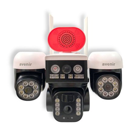 Avenir AV-S264W Beyaz 3 Kameralı 6MP Güneş Panelli Solar Wifi PTZ Kamera