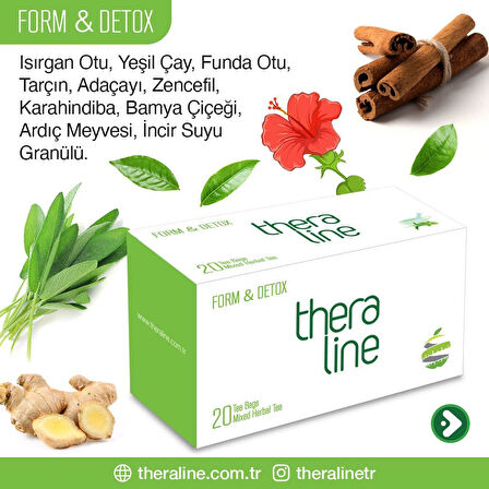 Theraline Form & Detox (Detox Arınma Zamanı) Bitki Çayı Süzen Poşet 20 Adet