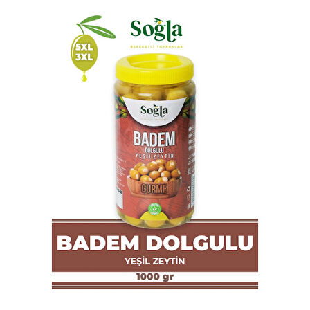 Badem Dolgulu Yeşil Zeytin 1000g