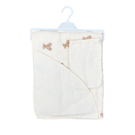 Bebekevi Müslin Kapşonlu 2'li Silgi Havlu 1040