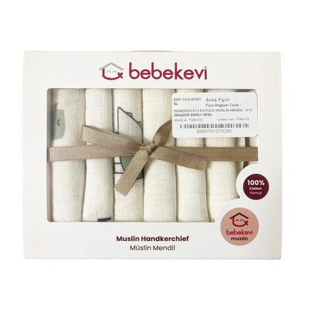 Bebekevi 6'lı Kutulu Müslin Mendil 23x23 Cm 1570