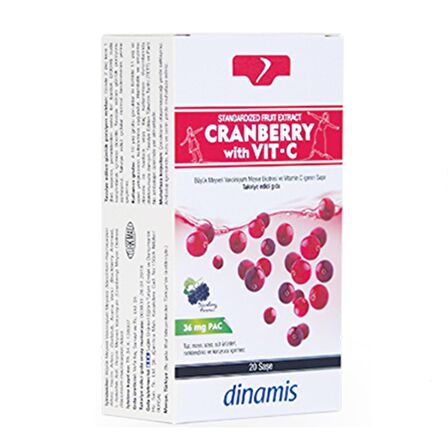 Dinamis Cranberry with Vit-C Takviye Edici Gıda 20 Saşe