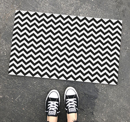 Zigzag Tasarım Kapı Önü ve Ev İçi Paspas 45x75 cm
