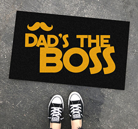 Dad is The Boss Tasarım Kapı Önü ve Ev İçi Paspas 45x75 cm