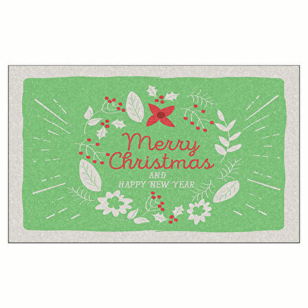 Yılbaşı Merry Christmas Konsept Tasarım Kapı Önü ve Ev İçi Paspas 45x75 cm