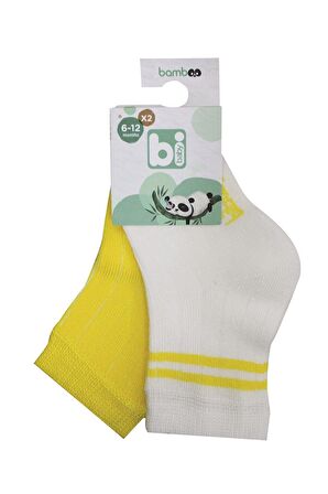 Bibaby Derby Bamboo 2Li Çorap 68386 Ekru Sarı