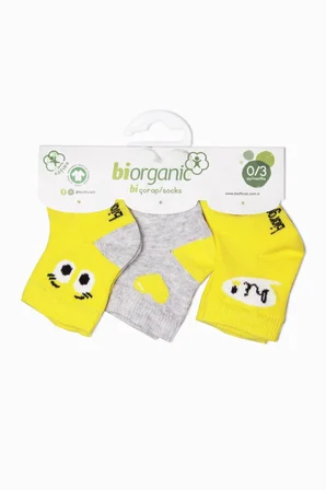 Bibaby Biorganic Hi 3'Lü Kız Çorap 68398 Sarı