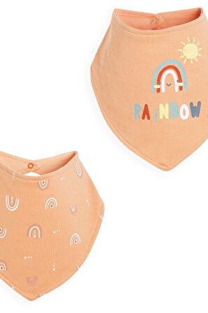 Bibaby Biorganic Happy Rainbow 2'Li Fular 75151 Somon Ekru