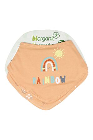 Bibaby Biorganic Happy Rainbow 2'Li Fular 75151 Somon Ekru