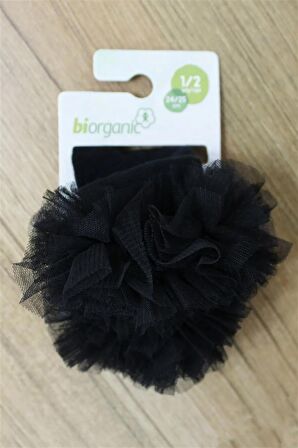 Bibaby Organik Çorap Soket New Tulle Siyah