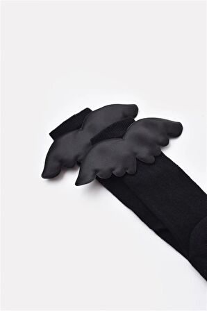 Bibaby Organik Dizaltı Çorabı New Angel Siyah