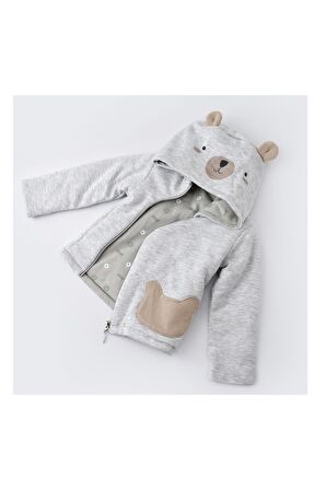 Biorganic Hug Me Bear Elyaflı Hırka Krem