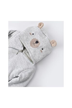 Biorganic Hug Me Bear Elyaflı Hırka Krem