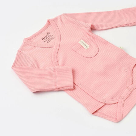 Bibaby Biorganic Soft Modal Eldivenli Kruvaze Body 56904 Pembe