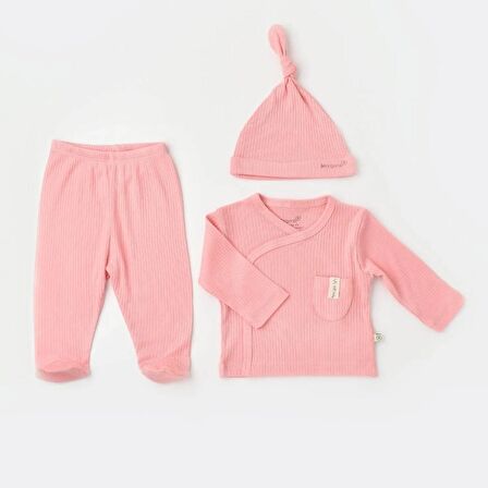 Bibaby Biorganic Soft Modal 3'Lü Zıbın Set 73293 Pembe