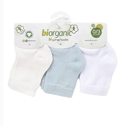 Biorganic Summer Unisex 3'lü Bebek Çorabı 68452