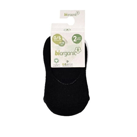 Bibaby Biorganic Basic Erkek Babet 2'li Çorap 68454 Siyah-beyaz