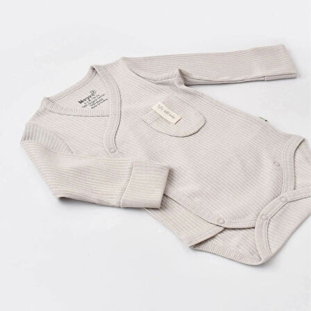 Bibaby Biorganic Soft Modal Eldivenli Kruvaze Body 56904 Gri