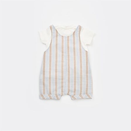 Bibaby Salopet Tulum Stripe Sytle Bej - Mavi