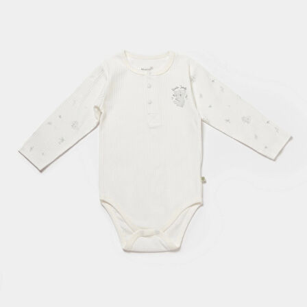 Bibaby Biorganic Koala Jungle Uzun Kol Bebek Body 56973 Gri