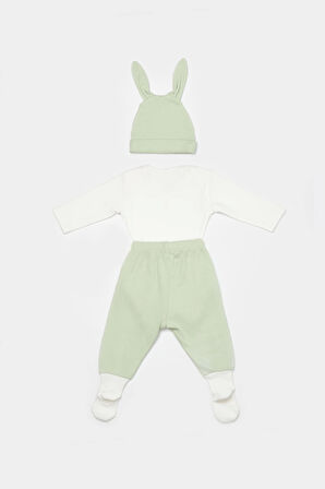 Bibaby Biorganic Bunny 3'Lü Bebek Takım 73326 Yeşil