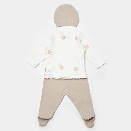 Bibaby Biorganic Sweet Lady Bebek 3'lü Zıbın Takım 73347 Light Beige